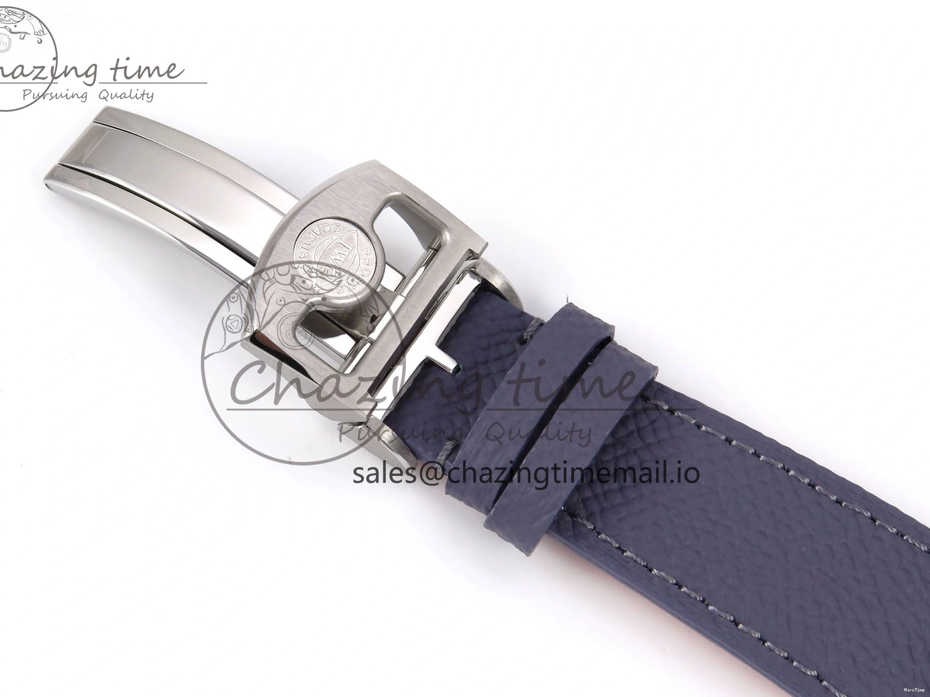 MIROTIME 0502 Lightweight Portugieser Automatic SS IW501708 APSF 1:1 Best Edition Light Blue Dial on Gray Leather Strap A 7012